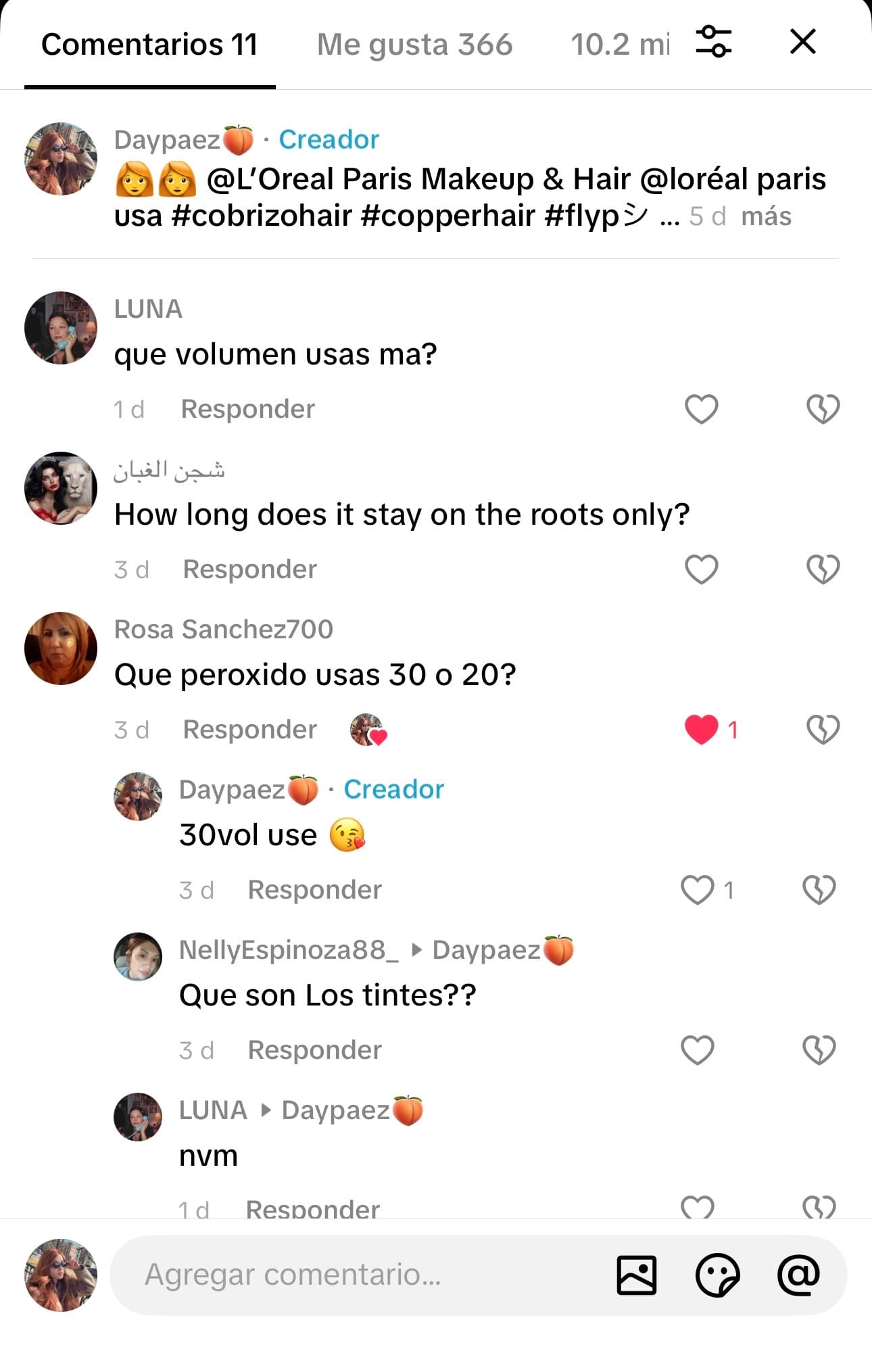 Captura de comentarios con consultas técnicas