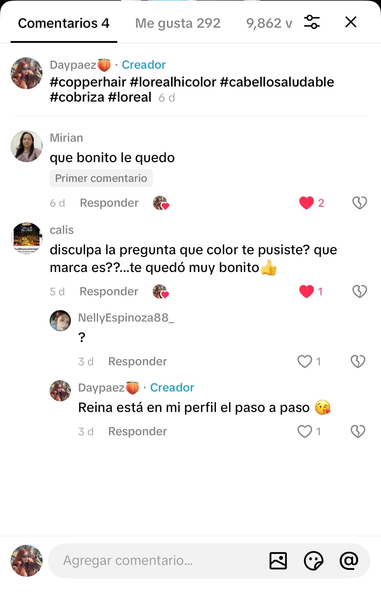 Captura de comentarios sobre recomendaciones de compra